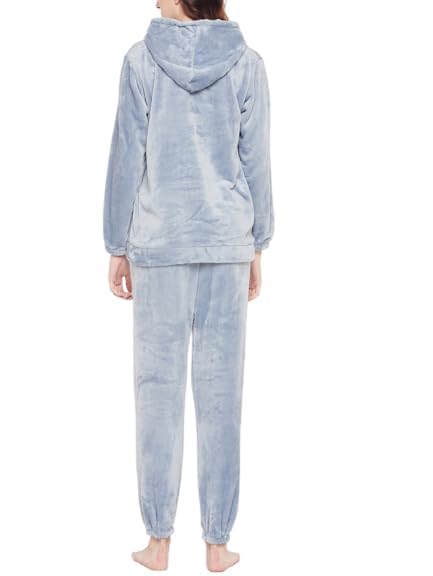 Image of GEIFA Women Cold-weather polyester wear hooded tracksuit Soft fabric women stylish cord set for women winter wear Pack of 1
