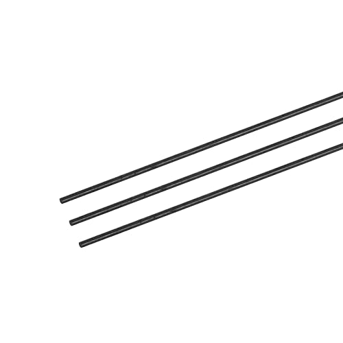 sourcing map Varilla de Fibra de Carbono, Vástagos 1mm x 100mm para RC Avión Teledirigido, DIY Herramienta Tubo de Ala Brazo de Cuadricóptero, Paquete de 3
