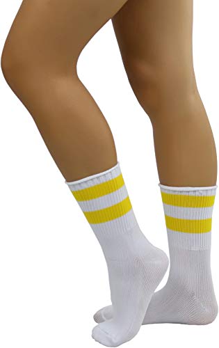 Image of ToBeInStyle Women's Acrylic Ankle Hi With Double Stripe Top Crew Fun Athletic Socks