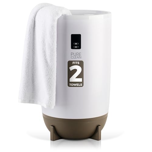 PURE CLEAN Towel Warmers Bucket, with Customized Fragrance for Spa and Bathroom, Luxury Towel Heater Gifts for Him & Her, Auto Shut Off, Fits 2 Large Towels, Blankets, Bathrobes, PJ's (Taupe)