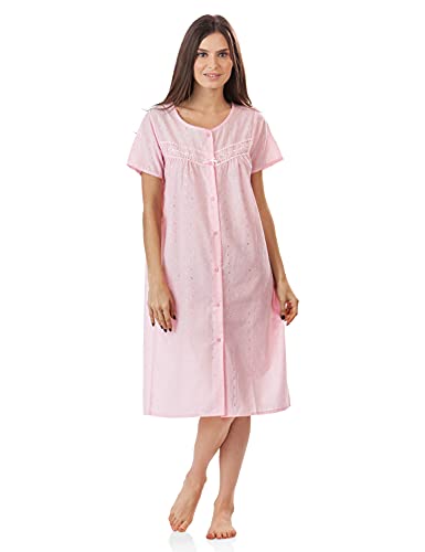 Casual Nights Women's Short Sleeve Eyelet Embroidered House Dress - Pink - XX-Large