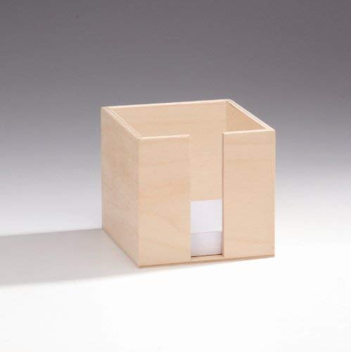 Glorex Pudełko na notatki, drewno, naturalne, 11 x 11 x 10,5 cm