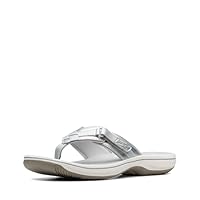 Clarks Womens Breeze Sea, Silver Synthetic, 12