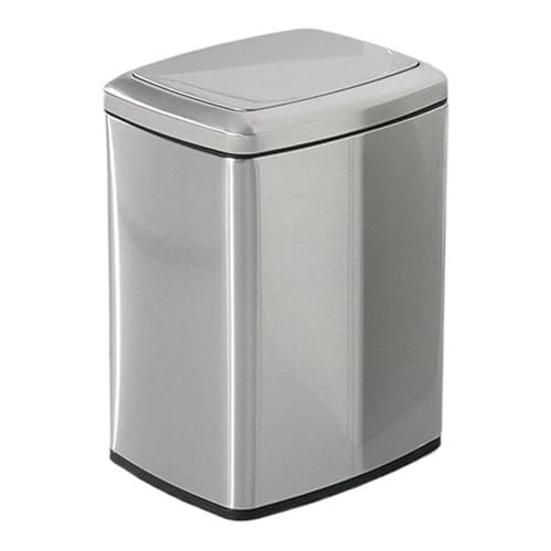 Cubo de basura de acero inoxidable con tapa abatible y cubo interno de 10L 2
