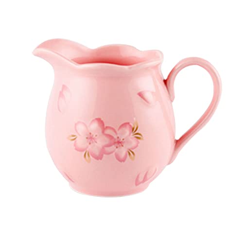 Cukiernica, pojemnik na przyprawy, ceramiczna miska na cukier, zestaw do serwowania kawy, dzbanek do śmietany - różowy dzbanek na mleko, różowy dzbanek na mleko + cukiernica, z pokrywką i dzbankiem na