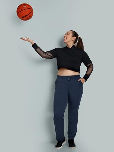 Image of CUPID Woman's Rich Cotton Side Stripes Joggers, Lower, Athleisure, Activewear Trackpant, Night n Gym Wear Lounge Pant for Ladies M to 2XL