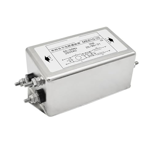 Filtro EMI monofásico CA ME610-25A de doble sección de purificación para red eléctrica de 220V