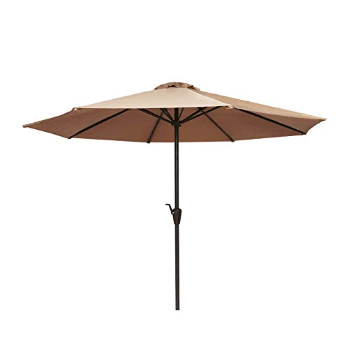 Patio Umbrella Outdoor 9Ft Beige, Garden Table Umbrella with 8 Sturdy Ribs and Push Button for Patio, Backyard and Beach Patio Umbrella Outdoor 9Ft Beige, Garden Table Umbrella with 8 Sturdy Ribs and Push Button for Patio, Backyard and Beach