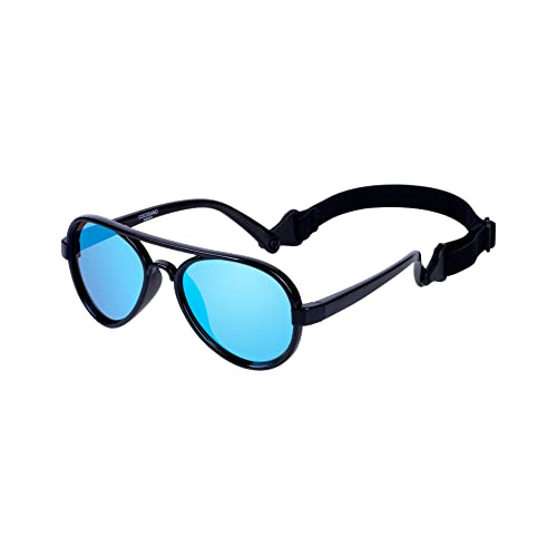 Image of COCOSAND Baby Boys Girls Aviator Sunglasses with Strap Polarized Flexible Retro Pilot for Infants Toddler Age 0-24 Months