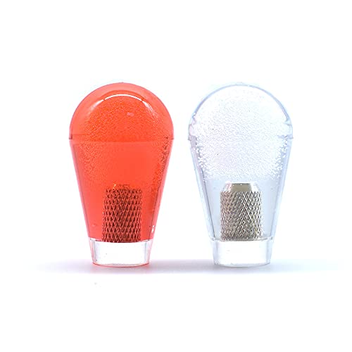 Arcity 2 Pcs Arcade Joystick Oval Bat Top Topper Knob Ball Top Red and White Transparent Clear Handle Knob American Type Style for Zippy SANWA SEIMITSU Arcade1up Machine Console Cabinet New