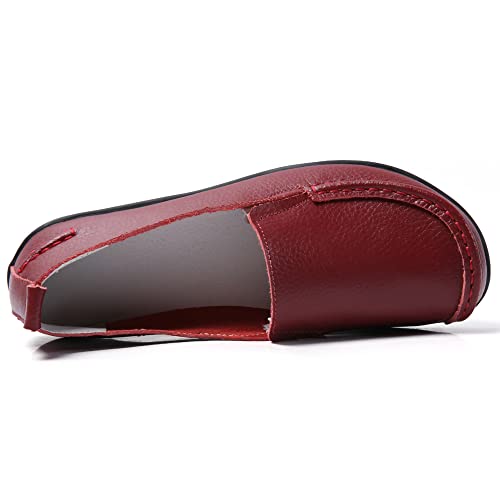 JeathFea Casual loafer voor dames, zacht leer, licht, klassieke Penny Slip on Loafer, voor binnen en buiten, mocassins, platte schoenen voor dames, verpleegster, loafer, platte schoenen - Image 4