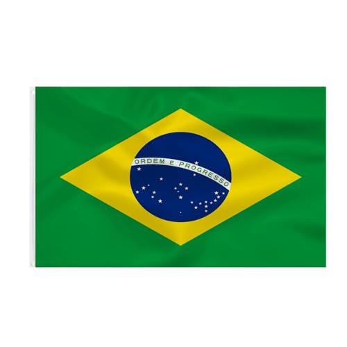 Brazil flag Brazilian flag 3x5FT -(90x150cm) Decoration Indoor/Outdoor Quality Polyester with Vivid Color and Brass Grommets Decorations