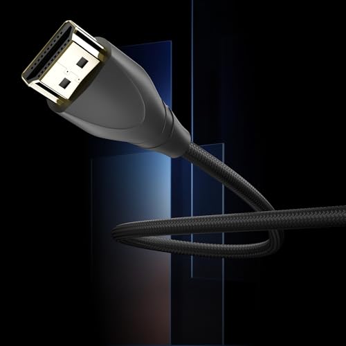 Image of Basesailor HDMI 2.1 Cable 1.5M, Ultra High Speed 48Gbps Cord with Ethernet, 8K@60Hz 4K@120Hz UHD,Dolby Vision DTS,eARC,HDR10,3D, Compatible with TV,Monitor,Laptop,PS5,Xbox & HDMI Enabled Devices