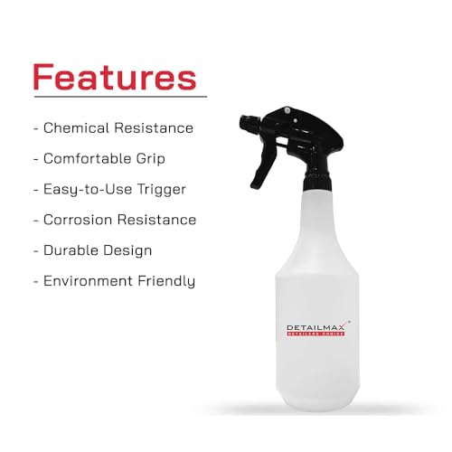 Image of Spray Bottle 1 Litre Chemical Resistant Canyon Tip Heavy Duty Empty Container Bottles Polypropylene sprayer Long Lasting Quality Mist and Jet Spray for Multipurpose use Car Detailing (1)