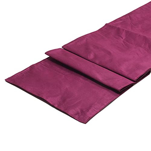 Image of E-EZRA Premium Raw Silk Table Runner for Centre Table / Coffee Table / 4 Seater / 6 Seater Dining Table (72 Inch, Rani Pink)