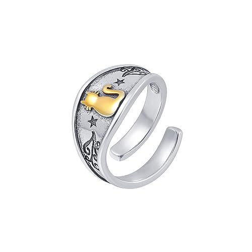 IMINI Bague rétro ouverte en forme de petit chat pour homme, femme,...