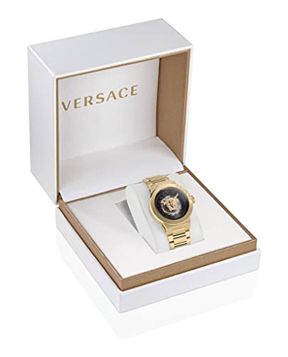Versace Medusa Infinite Skeleton Collection Luxury Womens Watch Timepieces with a Gold Bracelet Featuring a IP Yellow Gold Case and a Black Dial4