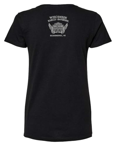Harley-Davidson Women's Stand Up Crew-Neck Short Sleeve Cotton Tee - Black2