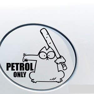 ISEE 360® Petrol Only Vinyl Decal Car Exterior Sticker for Petrol Fuel Tank Lid ((Standard Size) (Black)-Self-Adhesive