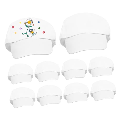 Casquette blanche lot de 10 chapeau coton enfant et ado pour bricolage DIY