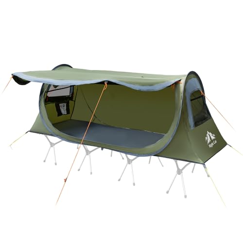 Night Cat Pop-up Camping Tent: 1 Person Tent Waterproof Instant Easy Setup Tunnel Tent Fits with Camping Cot (Excluded)