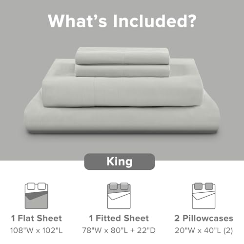 Image of Comfort Spaces 100% Cotton Percale Sheets King Extra Deep Pocket, 4 Pcs