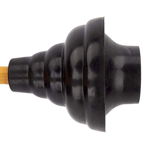 Image of LDR 512 3410 Power Deluxe High Force Cup Ribbed Toilet Plunger, 1 Count (Pack of 1), Black