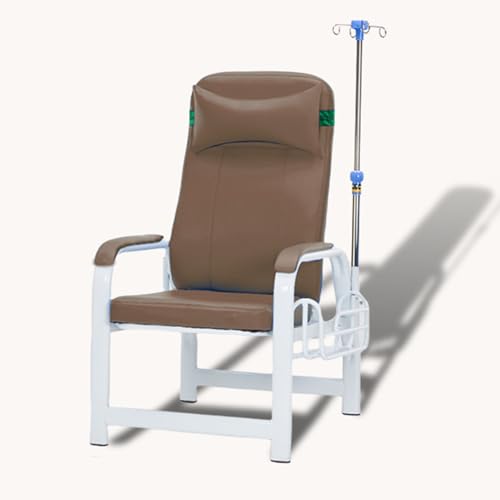 Krzesło medyczne z regulowanym leżakiem i drążkiem dożylnym, miękkim wyściełanym siedziskiem i podłokietnikiem dla komfortu w klinikach i domach opieki