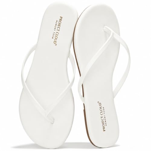 Image of Project Cloud Flip Flops for Women Footwear- Lightweight and Memory Foam Insole Sandals for Women 2026 - Durable Non-Slip Beach Essentials Flats for Women Sandals (Foundations)