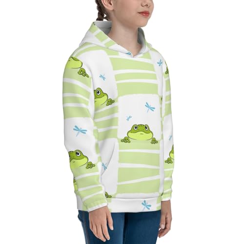 Frogs and Dragonflies Kids Pullover Hoodies Boys Sweatshirts Girls Athletic Clothes with Pocket3