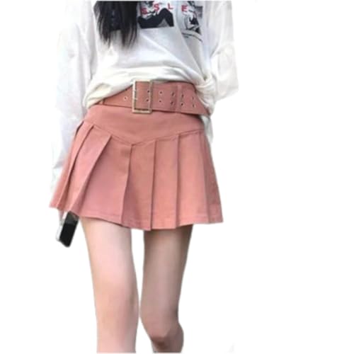 High Waist Pleated Mini Skirt with Belt – Trendy Fashionable Women's Skirt
