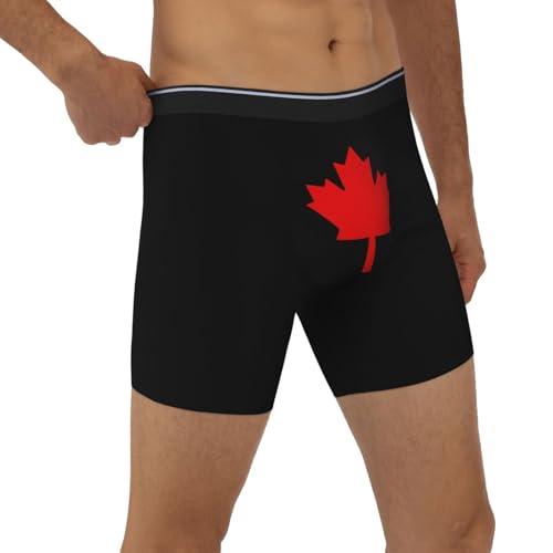 Vintage Canada Maple Leaf Men's Underwear Ultra Soft Stretch Boxer Briefs,4