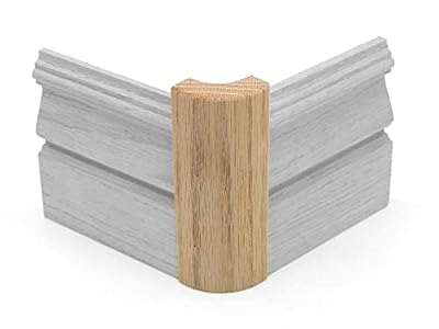 3/4" x 2 1/4" x 6" Oak Outside Radius Corner Base Block Bullnose - Fits 3/4" Radius, Trim Molding (10)