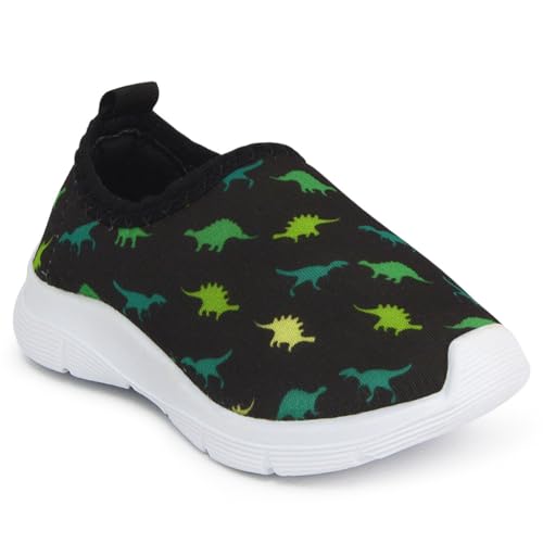Tênis Infantil Dinossauro Masculino Calce Fácil (24/25, Preto)