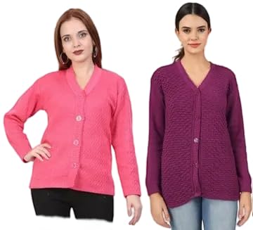 Mohan Traders' Winter Soft Knit Solid Full Sleeves Button Down Woolen Pullover for Women_CMB_138-picture-37