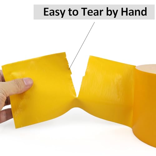 Image of BOMEI PACK 4inch Wide Yellow Duct Tape, Heavy Duty Strong Waterproof Industrial Color Duct Tape 9.0mil x 4inch x 60yds for Packing and Repairing