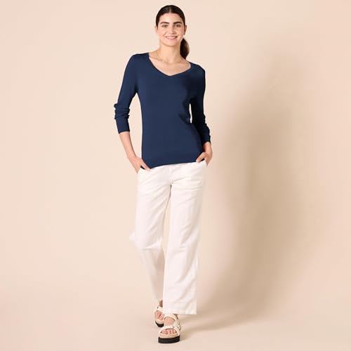 Image of Amazon Essentials Women's Lightweight Long-Sleeve V-Neck Sweater