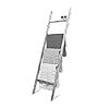 White Blanket Ladder Farmhouse - 5 Tier - Sturdy Blanket Ladder for Living Room - Ladder Blanket Holder with Premium Hardware - Decorative Ladder with Side Hooks