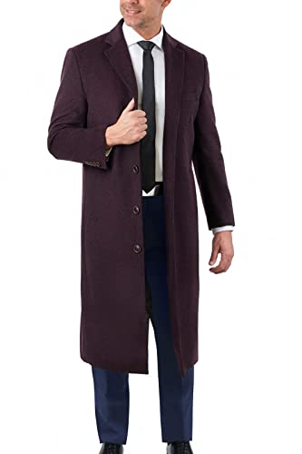 Image of THE SUIT DEPOT Mens Single Breasted Wool Cashmere Full Length Overcoat