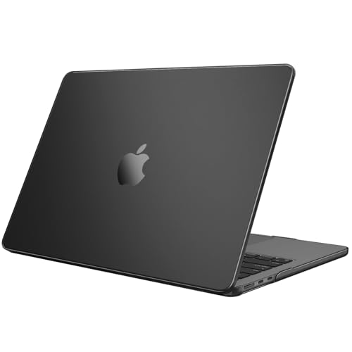 Fintie Hülle Kompatibel mit MacBook Air 13 6 Zoll M5 M4 M3 M2 (2026-2022) A3449 A3240 A3113 A2681 Ultradünne Hartschale Schutzhülle Snap Cover Schwarz(Matt)
