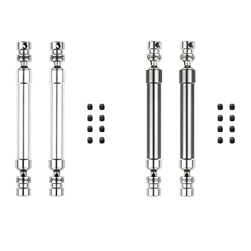 Sxmrmnx 4 ejes de transmisión CVD de metal de 110-160 mm para 1/10 RC Rock Crawler Axial SCX10 90046 Trx4, plata y titanio