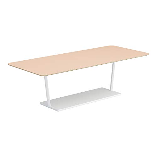 【メーカー配送・設置・組立】コクヨ ミーティングテーブル リージョン LT-RG219MLSAAF85 角形 T字脚 ミドルローテーブル 幅210×奥行90×高さ62.4cm リノリウム天板 パウダー/脚ホワイト