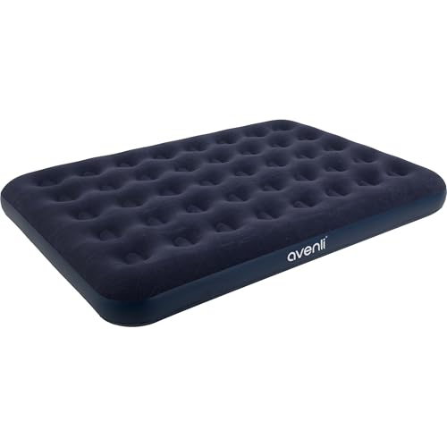 Jilong Unisex-Sonstiges Doppel-Luftbett, aufblasbar, Velours, Liegefläche, 191 x 137 x 22 cm, Blau Double, 191x137x22 cm
