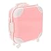 Artibetter Mini Mini Voyage Hard Suitcase Boîte Faux Cils Box Suitcase Boîte Boîte de Réception Coffret Coffret pour La Décoration de Mariage Rose