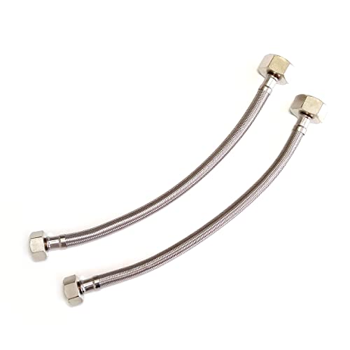 1/2" x 3/4" BSP 500mm Long Flexible Braided Hose Bath Tap Flex Connector - Use a calliper to Measure Your Fittings accurately