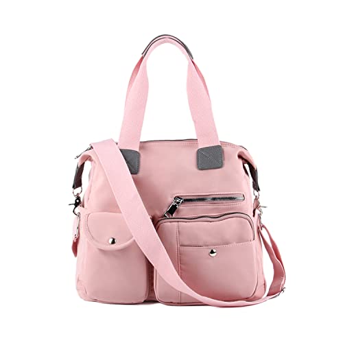 EVEOUT Bolso de Mujer Multibolsillo Bolso Bandolera de Hombro Bolso de Mano Bolsos Hobo para Viajes de Trabajo Senderismo Camping 855 (Rosado)