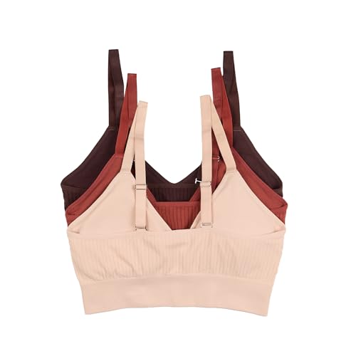 TAHARI Women's 3-Pack V-Neck Seamless Comfort Bra3