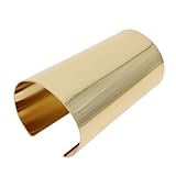 TINEASUR Bracelet Manchette Large En Métal Doré, Brassard Unisexe, Bijou Élégant Pour Homme Et Femme, Accessoire Mode Polyvalent Pour Décoration De Poignet, Finition Lisse Et Brillante, Taille Ajustée