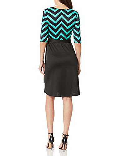 Star Vixen Women's Elbow SLV Fauxwrap Dress2