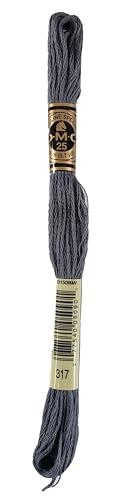 Image of DMC 6-Strand Embroidery Cotton Bundle - Pewter Gray Color Family - 5 Skeins of Thread - 8.7yd Skeins